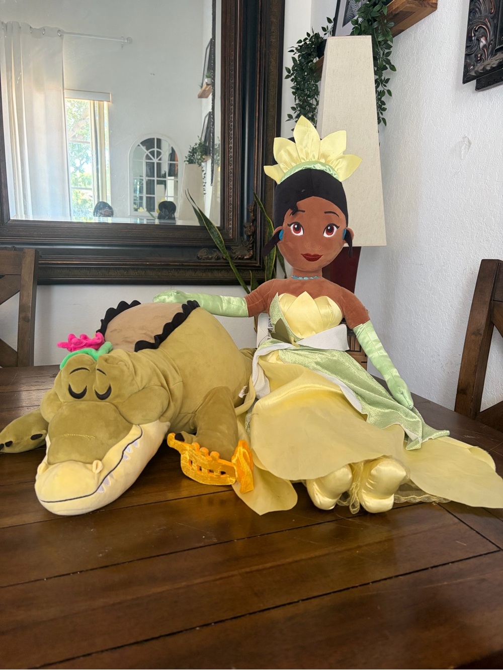 Disney Parks Tiana’s Bayou Adventure Louis Large Plush and 3ft Princess Tiana
